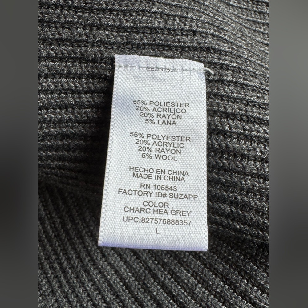Elie Tahari women’s knit mock dark grey neck sweater EUC Large - Picture 8 of 8